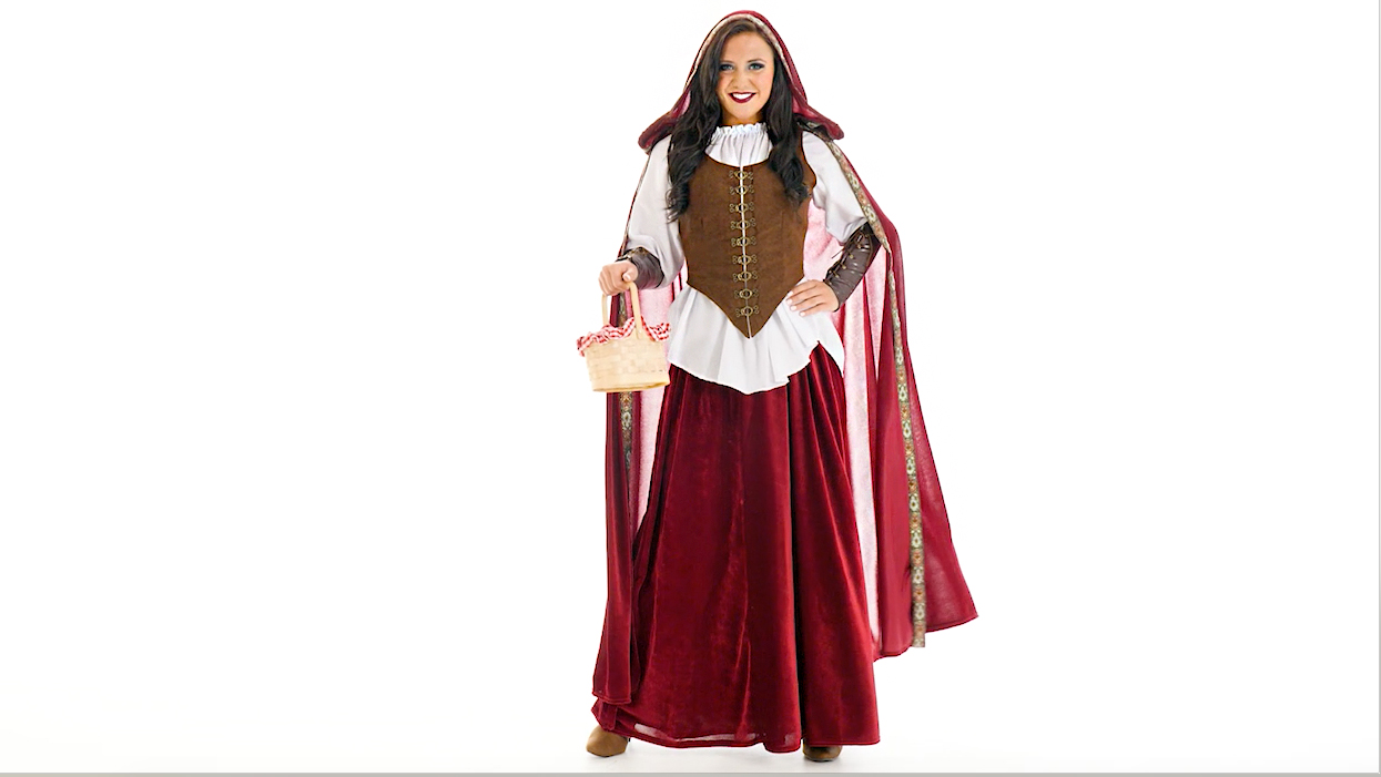 We advise you to stay on the path to grandmother house in this exclusive Deluxe Red Riding Hood Costume. You never know when that pesky wolf will be lurking around the corner.